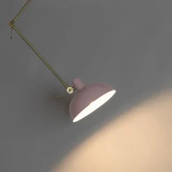 QAZQA Deckenleuchten|Wohnzimmerlampen*Retro Deckenleuchte rosa mit Bronze - Milou
