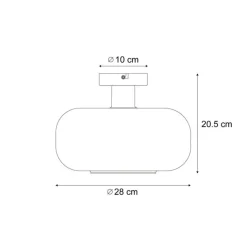 QAZQA Schlafzimmerlampen|Küchenlampen*Retro Deckenleuchte Schwarz mit Grünglas - Bizle
