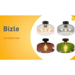 QAZQA Schlafzimmerlampen|Küchenlampen*Retro Deckenleuchte Schwarz mit Grünglas - Bizle