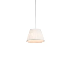 QAZQA Pendelleuchten|Wohnzimmerlampen*Retro Hängelampe Creme 25 cm - Plissee