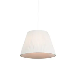 QAZQA Pendelleuchten|Wohnzimmerlampen*Retro Hängelampe Creme 45 cm - Plissee
