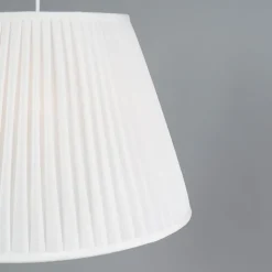 QAZQA Pendelleuchten|Wohnzimmerlampen*Retro Hängelampe Creme 45 cm - Plissee