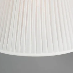 QAZQA Pendelleuchten|Wohnzimmerlampen*Retro Hängelampe Creme 45 cm - Plissee