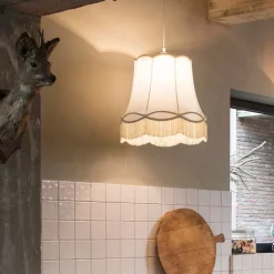 QAZQA Pendelleuchten|Wohnzimmerlampen*Retro Hängelampe Creme 45 cm - Granny