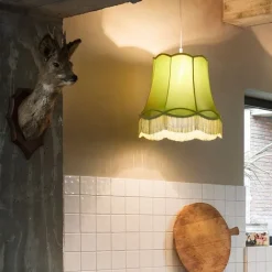 QAZQA Pendelleuchten|Wohnzimmerlampen*Retro Hängelampe grün 45 cm - Granny