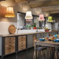 QAZQA Pendelleuchten|Wohnzimmerlampen*Retro Hängelampe grün 45 cm - Granny