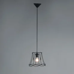 QAZQA Pendelleuchten|Wohnzimmerlampen*Retro Hängelampe schwarz 25 cm - Granny Frame