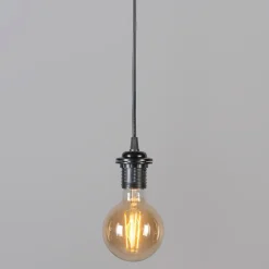 QAZQA Pendelleuchten|Wohnzimmerlampen*Retro Hängelampe schwarz 25 cm - Granny Frame