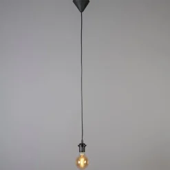 QAZQA Pendelleuchten|Wohnzimmerlampen*Retro Hängelampe schwarz 25 cm - Granny Frame