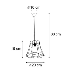 QAZQA Pendelleuchten|Wohnzimmerlampen*Retro Hängelampe schwarz 20 cm - Granny Frame