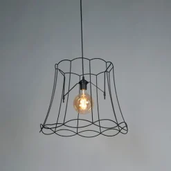 QAZQA Pendelleuchten|Wohnzimmerlampen*Retro Hängelampe schwarz 50 cm - Granny Frame