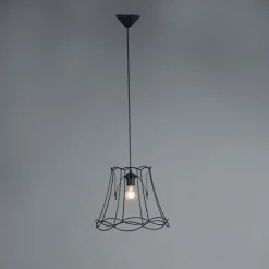 QAZQA Pendelleuchten|Wohnzimmerlampen*Retro Hängelampe schwarz 35 cm - Granny Frame