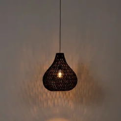 Kinder QAZQA Kinderzimmerlampen|Pendelleuchten*Retro Hängelampe schwarz 45 cm - Lina Drop