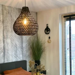 Kinder QAZQA Kinderzimmerlampen|Pendelleuchten*Retro Hängelampe schwarz 45 cm - Lina Drop