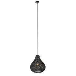 Kinder QAZQA Kinderzimmerlampen|Pendelleuchten*Retro Hängelampe schwarz 45 cm - Lina Drop