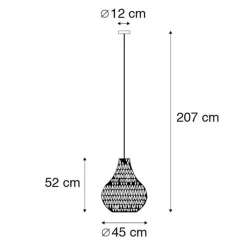 Kinder QAZQA Kinderzimmerlampen|Pendelleuchten*Retro Hängelampe schwarz 45 cm - Lina Drop