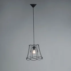 QAZQA Pendelleuchten|Wohnzimmerlampen*Retro Hängelampe schwarz 30 cm - Granny Frame