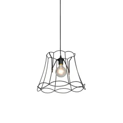 QAZQA Pendelleuchten|Wohnzimmerlampen*Retro Hängelampe schwarz 40 cm - Granny Frame
