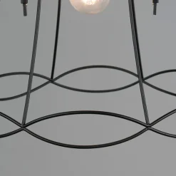 QAZQA Pendelleuchten|Wohnzimmerlampen*Retro Hängelampe schwarz 40 cm - Granny Frame