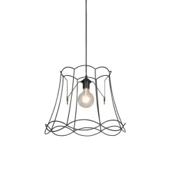 QAZQA Pendelleuchten|Wohnzimmerlampen*Retro Pendelleuchte schwarz 45 cm - Granny Frame