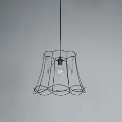 QAZQA Pendelleuchten|Wohnzimmerlampen*Retro Pendelleuchte schwarz 45 cm - Granny Frame