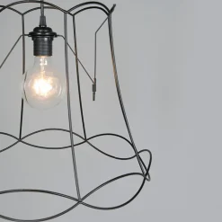 QAZQA Pendelleuchten|Wohnzimmerlampen*Retro Pendelleuchte schwarz 45 cm - Granny Frame