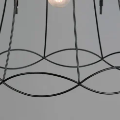 QAZQA Pendelleuchten|Wohnzimmerlampen*Retro Pendelleuchte schwarz 45 cm - Granny Frame