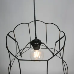 QAZQA Pendelleuchten|Wohnzimmerlampen*Retro Pendelleuchte schwarz 45 cm - Granny Frame