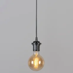 QAZQA Pendelleuchten|Wohnzimmerlampen*Retro Pendelleuchte schwarz 45 cm - Granny Frame