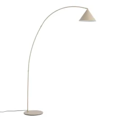 QAZQA Stehlampen|Wohnzimmerlampen*Retro Stehlampe Beige mit weißer Innenseite - Triangolo