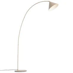 QAZQA Stehlampen|Wohnzimmerlampen*Retro Stehlampe Beige mit weißer Innenseite - Triangolo