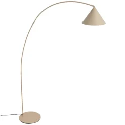 QAZQA Stehlampen|Wohnzimmerlampen*Retro Stehlampe Beige mit weißer Innenseite - Triangolo