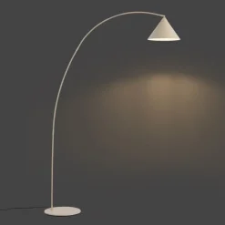 QAZQA Stehlampen|Wohnzimmerlampen*Retro Stehlampe Beige mit weißer Innenseite - Triangolo