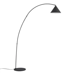 QAZQA Stehlampen|Wohnzimmerlampen*Retro Stehlampe Schwarz mit weißer Innenseite - Triangolo