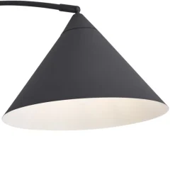 QAZQA Stehlampen|Wohnzimmerlampen*Retro Stehlampe Schwarz mit weißer Innenseite - Triangolo