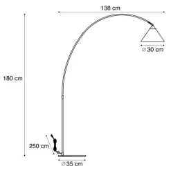 QAZQA Stehlampen|Wohnzimmerlampen*Retro Stehlampe Schwarz mit weißer Innenseite - Triangolo