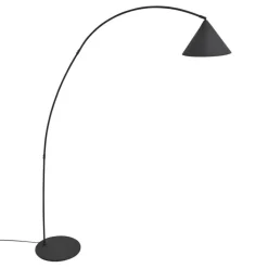 QAZQA Stehlampen|Wohnzimmerlampen*Retro Stehlampe Schwarz mit weißer Innenseite - Triangolo