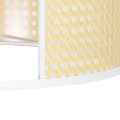 QAZQA Stehlampen|Wohnzimmerlampen*Retro Stehlampe weiß mit Rattan 40 cm - Akira