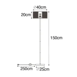 QAZQA Stehlampen|Wohnzimmerlampen*Retro Stehlampe weiß mit Rattan 40 cm - Akira