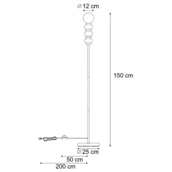 QAZQA Stehlampen|Wohnzimmerlampen*Retro Stehleuchte Beige mit mattiertem Glas - Fedde