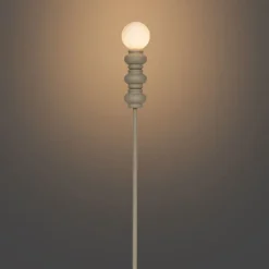 QAZQA Stehlampen|Wohnzimmerlampen*Retro Stehleuchte Beige mit mattiertem Glas - Fedde