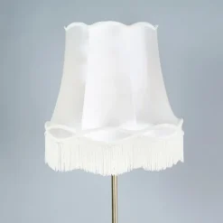 QAZQA Schlafzimmerlampen|Küchenlampen*Retro Stehleuchte Messing mit Granny Schirm creme 45 cm - Kaso