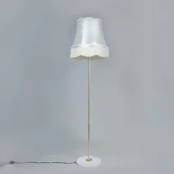 QAZQA Schlafzimmerlampen|Küchenlampen*Retro Stehleuchte Messing mit Granny Schirm creme 45 cm - Kaso
