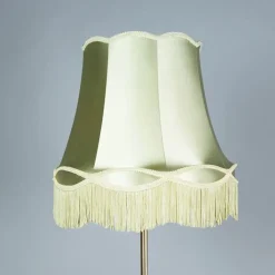 QAZQA Schlafzimmerlampen|Küchenlampen*Retro Stehleuchte Messing mit Granny Schirm grün 45 cm - Kaso