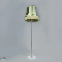 QAZQA Schlafzimmerlampen|Küchenlampen*Retro Stehleuchte Messing mit Granny Schirm grün 45 cm - Kaso