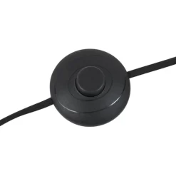 QAZQA Schlafzimmerlampen|Küchenlampen*Retro Stehleuchte Schwarz mit orangefarbenem Glas - Denise