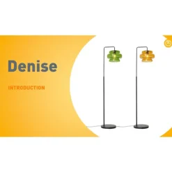 QAZQA Schlafzimmerlampen|Küchenlampen*Retro Stehleuchte Schwarz mit Grünem Glas - Denise