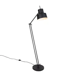 QAZQA Schlafzimmerlampen|Esszimmerlampen*Retro Stehleuchte schwarz verstellbar - Chappie