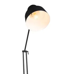 QAZQA Schlafzimmerlampen|Esszimmerlampen*Retro Stehleuchte schwarz verstellbar - Chappie