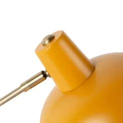 QAZQA Lampen Für Dein Homeoffice|Tischlampen*Retro Tischlampe gelb mit Bronze - Milou